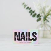 Holographic Nail Salon | Nail Tech | Nail Stylist Visitekaartje (Staand voorkant)