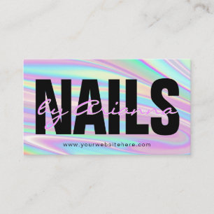 Holographic Nail Salon   Nail Tech   Nail Stylist  Visitekaartje