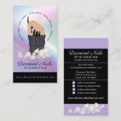 Holographic Nail Tech Nail Salon Trendy Hand Logo Visitekaartje (Voorkant / Achterkant)