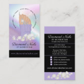 Holographic Nail Tech Nail Salon Trendy Hand Logo Visitekaartje (Voorkant / Achterkant)