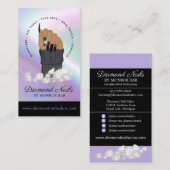 Holographic Nail Tech Nail Salon Trendy Hand Logo Visitekaartje (Voorkant / Achterkant)