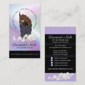 Holographic Nail Tech Nail Salon Trendy Hand Logo Visitekaartje (Voorkant / Achterkant)