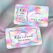 Holographic Neon Colors Refer A Friend Girly Aanbevelingskaartje