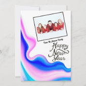 Holographic New Year Foto Feestdagenkaart (Voorkant)