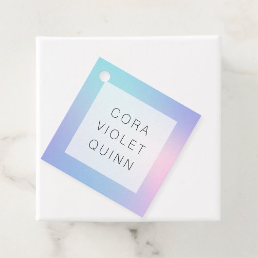 Holographic Ombre Bedankjes Labels (In situ)