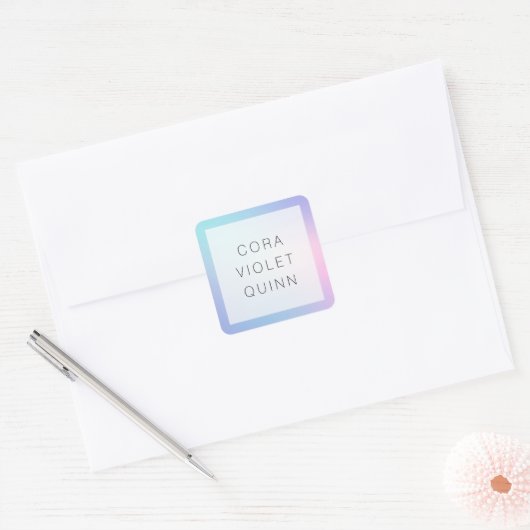 Holographic Ombre Vierkante Sticker (Envelop)