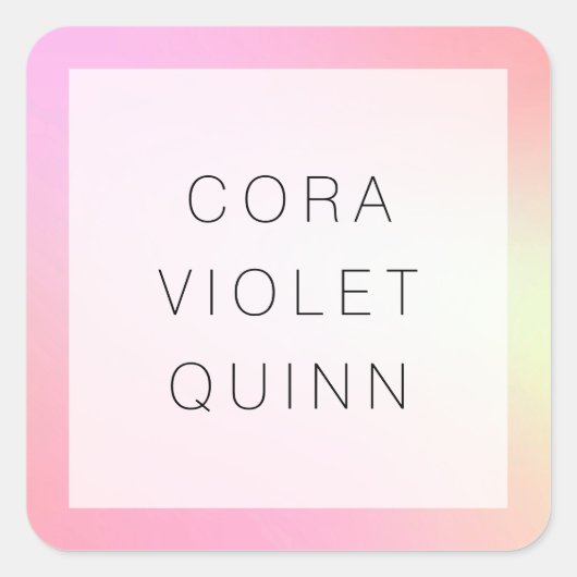 Holographic Ombre Vierkante Sticker (Voorkant)