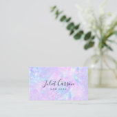  Holographic Opal Pink Business Card Visitekaartje (Staand voorkant)