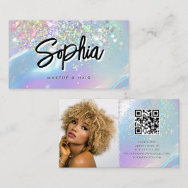 Holographic Opal QR Code Logo Shiny Beauty Visitekaartje