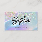 Holographic Opal QR Code Logo Shiny Beauty Visitekaartje (Voorkant)