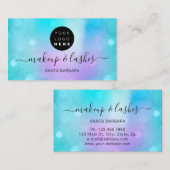Holographic Parly Blue Logo Lash Makeup Nails Visitekaartje (Voorkant / Achterkant)