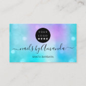 Holographic Parly Ocean Logo Nail Artist Makeup Visitekaartje (Voorkant)