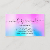 Holographic Parly Pink Logo Nail Artist Makeup Visitekaartje (Achterkant)