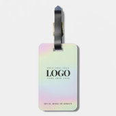 Holographic Pastel Company Logo Business Custom Bagagelabel (Achterkant verticaal)