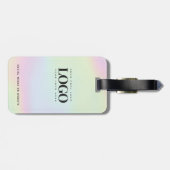 Holographic Pastel Company Logo Business Custom Bagagelabel (Achterkant horizontaal)