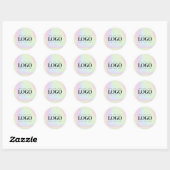 Holographic Pastel Custom Business Rectangle Logo Ronde Sticker (Vel)