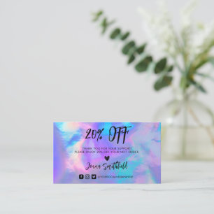 Holographic Pastel Trendy Bedankt Visitekaartje