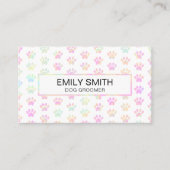 Holographic Paw Print Pet Groomer Visitekaartje (Voorkant)