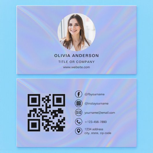 Holographic Photo with QR Code Social Media Visitekaartje