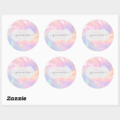 Holographic Princess Pink Name Date Quinceañera Ronde Sticker (Vel)
