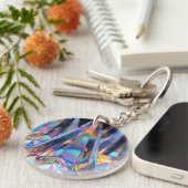Holographic Prism Acrylic Keychain – Rainbow Light (Voorkant Rechts)