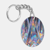 Holographic Prism Acrylic Keychain – Rainbow Light (Voorkant Links)
