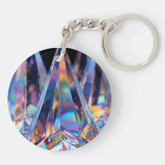 Holographic Prism Acrylic Keychain – Rainbow Light (Achterkant)
