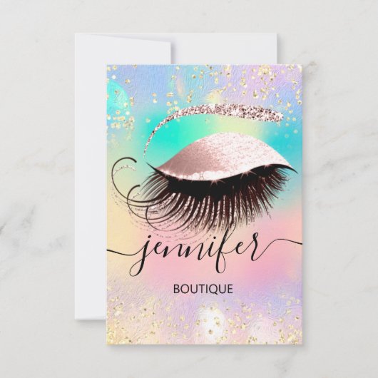 Holographic Professional Eyelash Confetti Makeup Kaart (Voorkant)