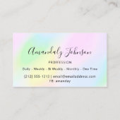 Holographic Professional make-up Artist Pink Visitekaartje (Achterkant)