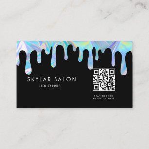 Holographic Professional Nail Salon QR-code Visitekaartje