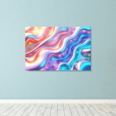 Holographic Pulse – 36"x24" Liquid Light Canvas Afdruk (Insitu (Houten vloer))
