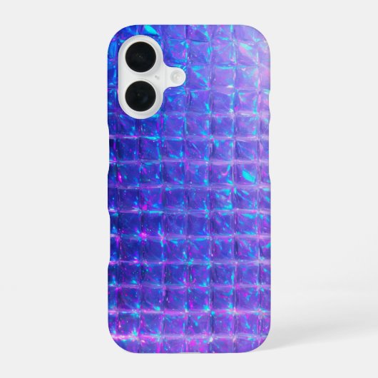 Holographic Purple Prism Texture iPhone 16 Hoesje (Achterkant)