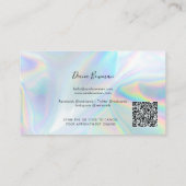 Holographic QR Code Beautician Salon Business Afsprakenkaartje (Achterkant)