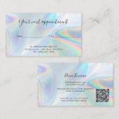 Holographic QR Code Beautician Salon Business Afsprakenkaartje (Voorkant / Achterkant)
