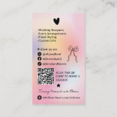 Holographic rainbow Doodles Florist Artist QR Code Visitekaartje (Achterkant)
