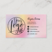 Holographic rainbow hair makeup photo logo qr code visitekaartje (Voorkant)