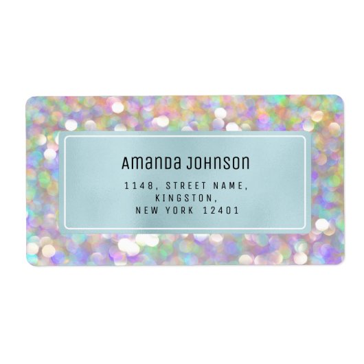 Holographic RSVP Framed Boutique Online Blue Etiket (Voorkant)