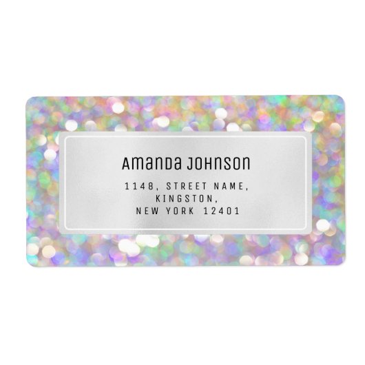 Holographic RSVP Framed Boutique Online Grey Etiket (Voorkant)