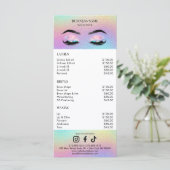 Holographic Salon Price List Menu (Staand voorkant)