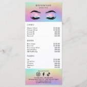 Holographic Salon Price List Menu (Voorkant)