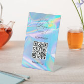 Holographic Scan Me QR Code Logo Pedestal Sign Reclamebord Met Voetstuk (Insitu)
