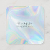 Holographic Script Business Owner Modern Vierkante Visitekaartje (Voorkant)