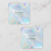 Holographic Script Business Owner Modern Vierkante Visitekaartje (Voorkant / Achterkant)