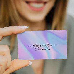 Holographic Script Name Personalized Modern Visitekaartje