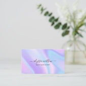Holographic Script Name Personalized Modern Visitekaartje (Staand voorkant)