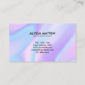 Holographic Script Name Personalized Modern Visitekaartje (Achterkant)