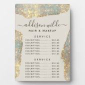 Holographic Signature Script Glitter Price Menu Fotoplaat (voorkant)