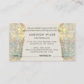 Holographic Signature Script Modern Glam Glitter Aanbevelingskaartje (Achterkant)