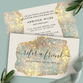 Holographic Signature Script Modern Glam Glitter Aanbevelingskaartje
