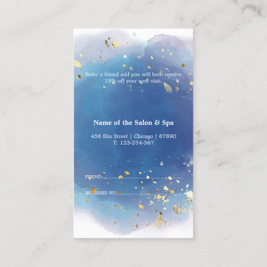 Holographic Signature Script Modern Glam Glitter Aanbevelingskaartje (Achterkant)